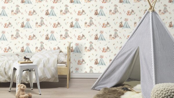 RASCH | Vliesová tapeta na stenu Kids World 2 301410 | 0,53 x 10,05 m | biela