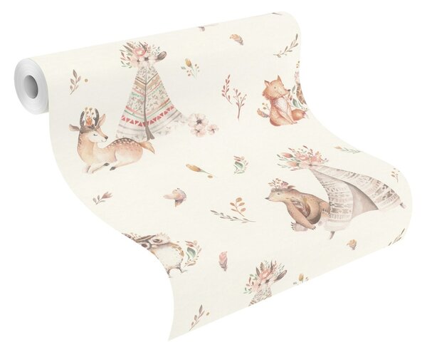 RASCH | Vliesová tapeta na stenu Kids World 2 301427 | 0,53 x 10,05 m | biela