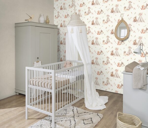 RASCH | Vliesová tapeta na stenu Kids World 2 301427 | 0,53 x 10,05 m | biela