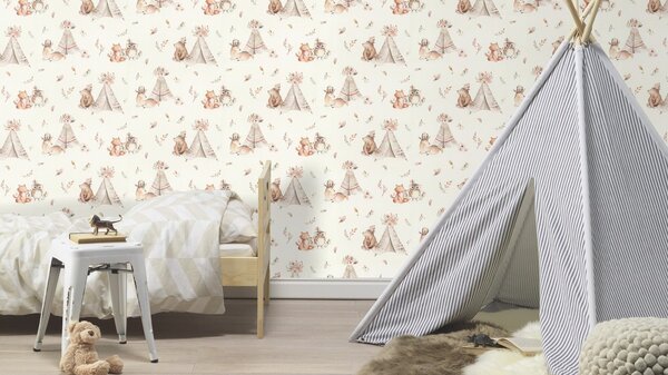 RASCH | Vliesová tapeta na stenu Kids World 2 301427 | 0,53 x 10,05 m | biela