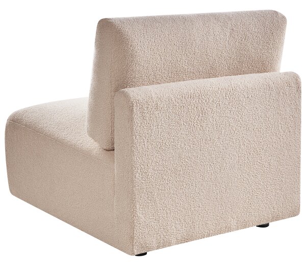1-miestne modulárne kreslo béžové buklé čalúnenie moderný minimalistický štýl obývacia izba
