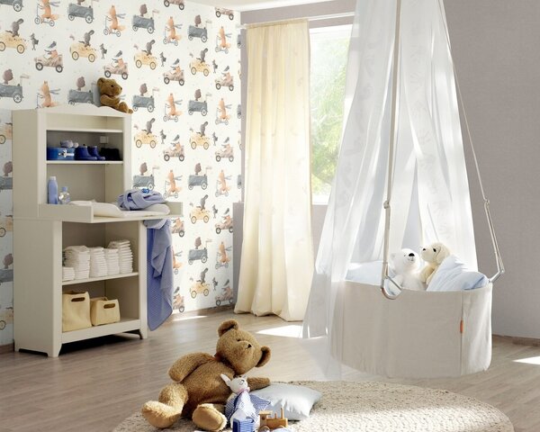 RASCH | Vliesová tapeta na stenu Kids World 2 252859 | 0,53 x 10,05 m | šedá