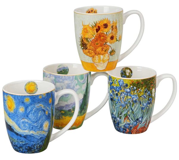 Porcelánový hrnček Van Gogh 350 ml sada 4ks