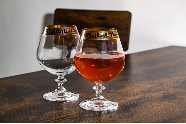 BOHEMIA ANGELA VERSO GOLD POHÁR NA BRANDY 400 ML SADA 6 KS