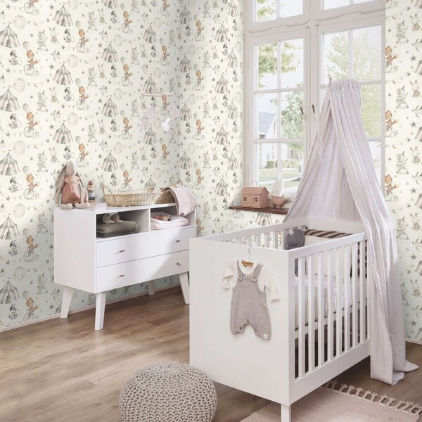 RASCH | Vliesová tapeta na stenu Kids World 2 301922 | 0,53 x 10,05 m | biela