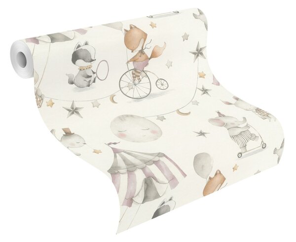 RASCH | Vliesová tapeta na stenu Kids World 2 301922 | 0,53 x 10,05 m | biela