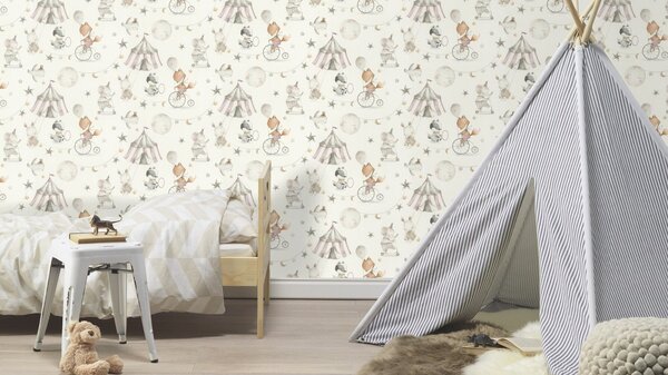 RASCH | Vliesová tapeta na stenu Kids World 2 301922 | 0,53 x 10,05 m | biela