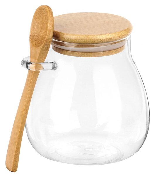 VILDE Sada 2ks pohárov na jogurt / dezert s bambusovým viečkom a lyžicou, 2x440ml