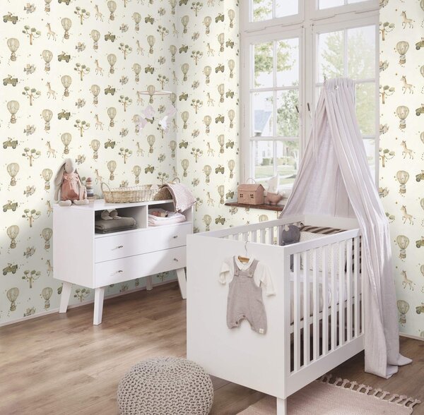 RASCH | Vliesová tapeta na stenu Kids World 2 302011 | 0,53 x 10,05 m | biela