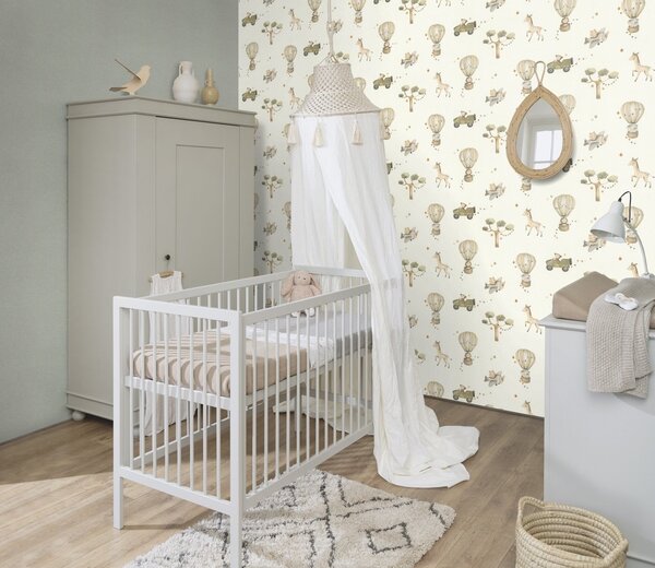 RASCH | Vliesová tapeta na stenu Kids World 2 302011 | 0,53 x 10,05 m | biela