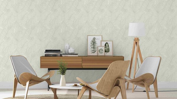 RASCH | Vliesová tapeta na stenu Beltesto 794809 | 0,53 x 10,05 m | biela, zelená
