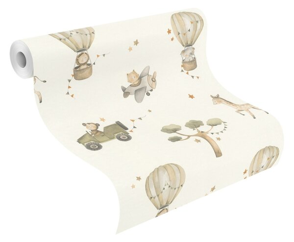 RASCH | Vliesová tapeta na stenu Kids World 2 302011 | 0,53 x 10,05 m | biela