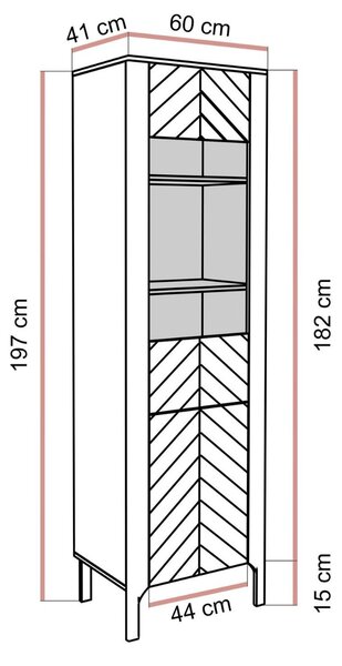 PRESKLENÁ VITRÍNA SALOME ČIERNA 60 cm