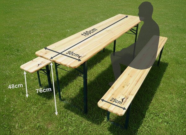 Drevený pivný set - 180cm, 50cm