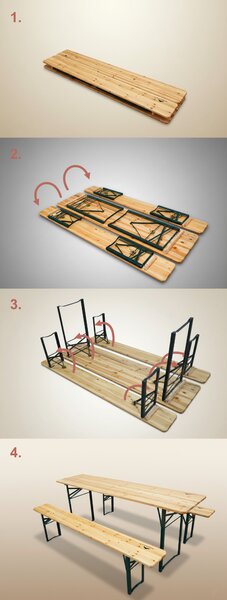Drevený pivný set - 180cm, 50cm