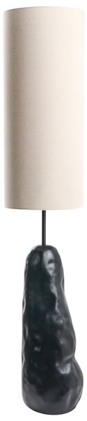 Stojaca lampa čierna keramický podstavec vysoké látkové tienidlo organický moderný štýl obývacia izba spálňa