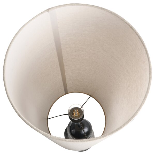Stojaca lampa čierna keramický podstavec vysoké látkové tienidlo organický moderný štýl obývacia izba spálňa