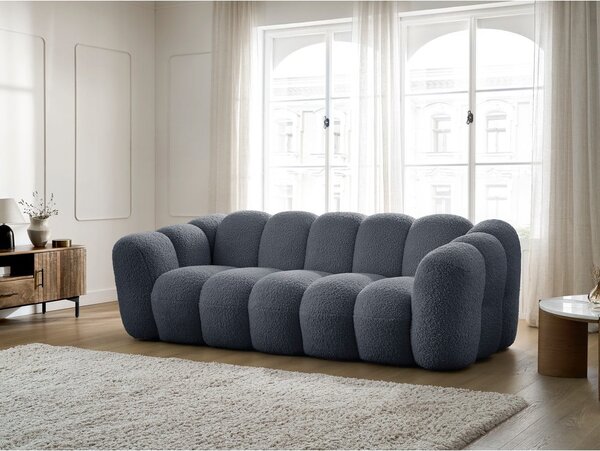 Tmavosivá pohovka z textílie buklé 232 cm Hippolyte – Bobochic Paris