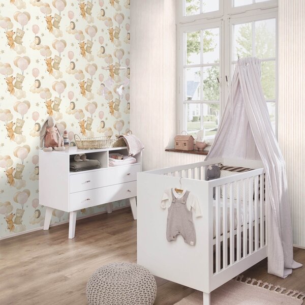 RASCH | Vliesová tapeta na stenu Kids World 2 302110 | 0,53 x 10,05 m | biela
