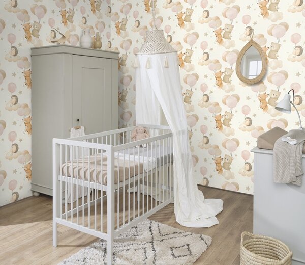 RASCH | Vliesová tapeta na stenu Kids World 2 302110 | 0,53 x 10,05 m | biela
