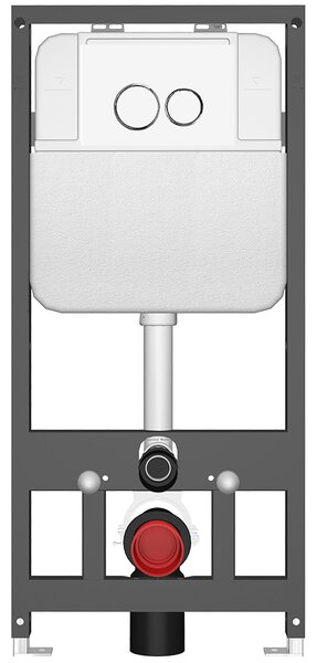 CERANO - Závesné WC s bidetom Cronus Pro - biela lesklá - tlačidlo Prime/Dualo, biele - závesné - predstenová inštalácia / sadrokartón - 59,3x38,4 cm