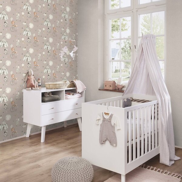 RASCH | Vliesová tapeta na stenu Kids World 2 301939 | 0,53 x 10,05 m | šedá