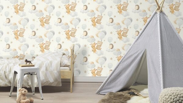 RASCH | Vliesová tapeta na stenu Kids World 2 302127 | 0,53 x 10,05 m | biela