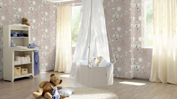RASCH | Vliesová tapeta na stenu Kids World 2 301939 | 0,53 x 10,05 m | šedá