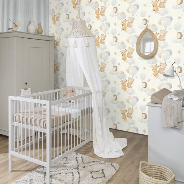 RASCH | Vliesová tapeta na stenu Kids World 2 302127 | 0,53 x 10,05 m | biela