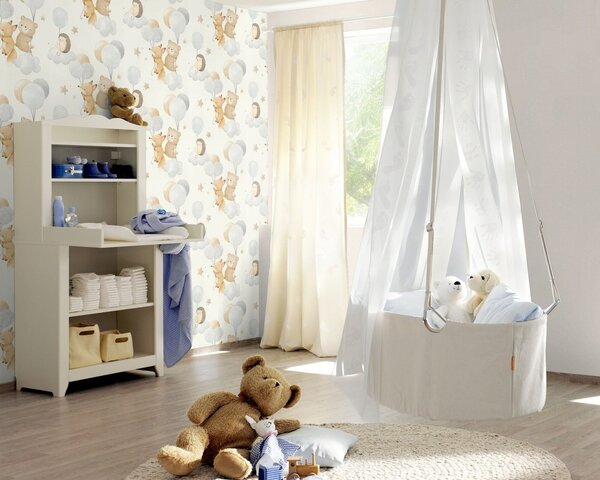 RASCH | Vliesová tapeta na stenu Kids World 2 302127 | 0,53 x 10,05 m | biela
