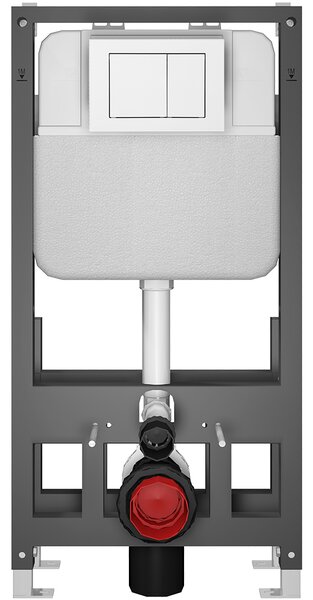 CERANO - Kompletná WC súprava Basic/Dure - biela lesklá - WC tlačidlo Maxio/Biela - voľne stojaca - predstenová inštalácia - 51x35 cm