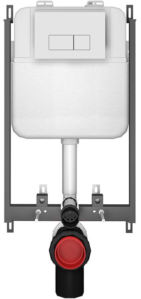 CERANO - Kompletná WC súprava Basic/Cesso - biela matná - WC tlačidlo Modulo/Biela - na zamurovanie - 49x36 cm