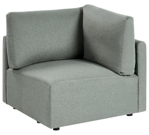 Rohový sedací diel zelené látkové čalúnenie 1-miestny modul minimalistický moderný štýl obývacia izba