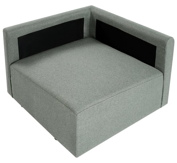 Rohový sedací diel zelené látkové čalúnenie 1-miestny modul minimalistický moderný štýl obývacia izba