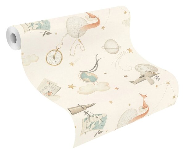 RASCH | Vliesová tapeta na stenu Kids World 2 302219 | 0,53 x 10,05 m | biela