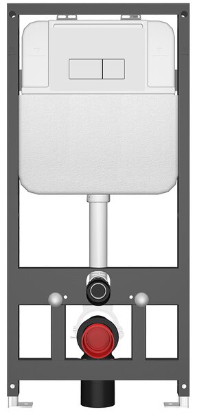 CERANO - Kompletná WC súprava Basic/Cesso - matná čierna - WC tlačidlo Modulo/Biela - závesné - predstenová inštalácia - 49x36 cm