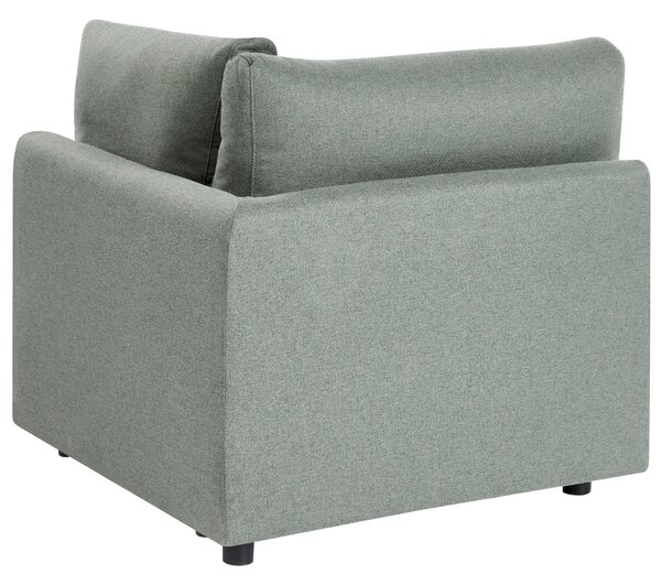 Rohový sedací diel zelené látkové čalúnenie 1-miestny modul minimalistický moderný štýl obývacia izba