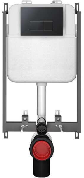 CERANO - Kompletná WC súprava Basic/Forte - čierna matná - WC tlačidlo Modulo/Čierna - na zamurovanie - 51x36 cm