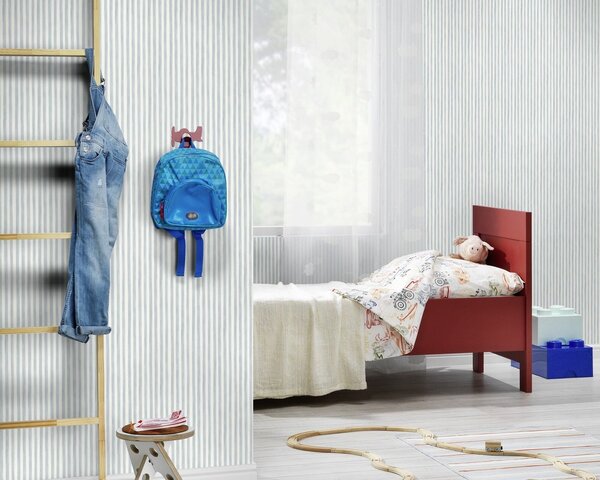 RASCH | Vliesová tapeta na stenu Kids World 2 252743 | 0,53 x 10,05 m | biela, modrá