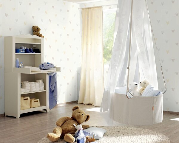 RASCH | Vliesová tapeta na stenu Kids World 2 301724 | 0,53 x 10,05 m | biela