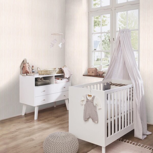 RASCH | Vliesová tapeta na stenu Kids World 2 252750 | 0,53 x 10,05 m | biela, ružová