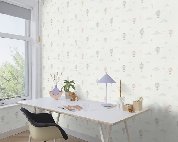 RASCH | Vliesová tapeta na stenu Kids World 2 302622 | 0,53 x 10,05 m | biela