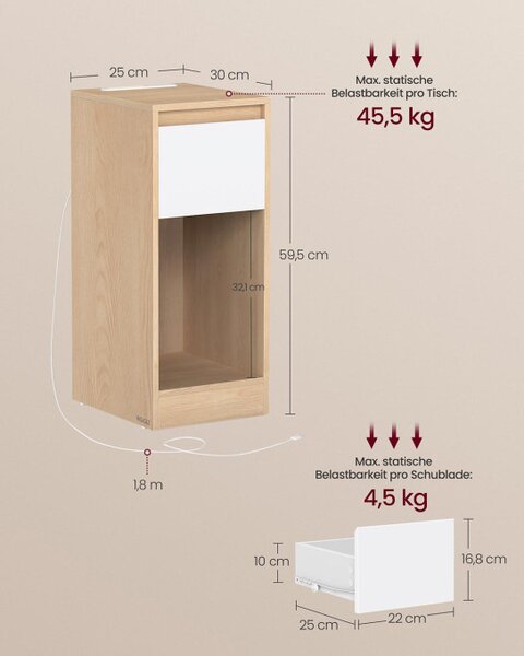 Nočný stolík s LED osvetlením LET610Y01