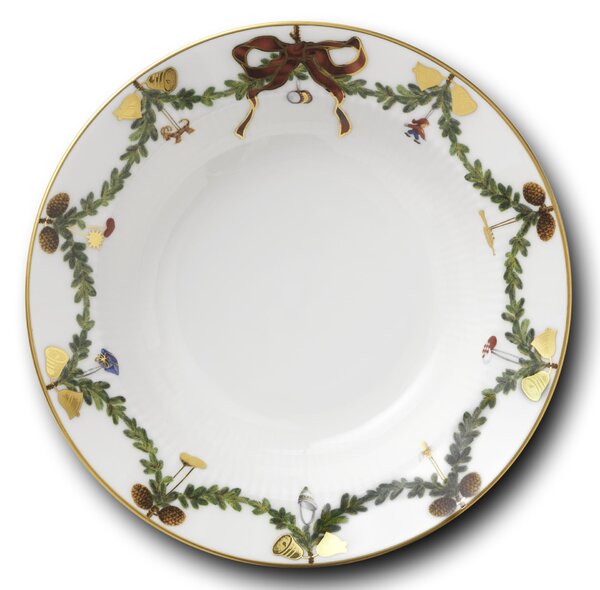 Porcelánový hlboký tanier Star Fluted Christmas 17 cm