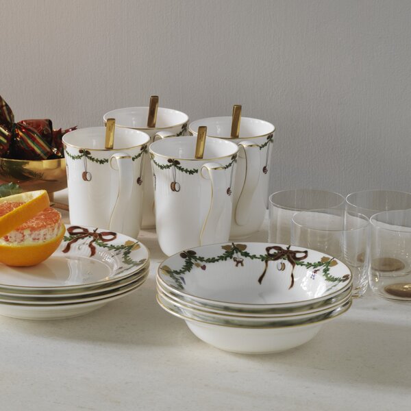 Porcelánový hlboký tanier Star Fluted Christmas 17 cm