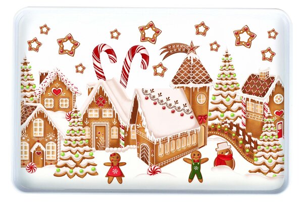 Melamínový servírovací podnos TORO 40x27cm perníčková dedinka