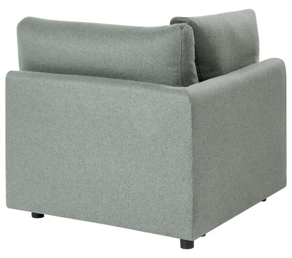 Rohový sedací diel zelené látkové čalúnenie 1-miestny modul minimalistický moderný štýl obývacia izba