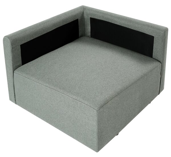 Rohový sedací diel zelené látkové čalúnenie 1-miestny modul minimalistický moderný štýl obývacia izba