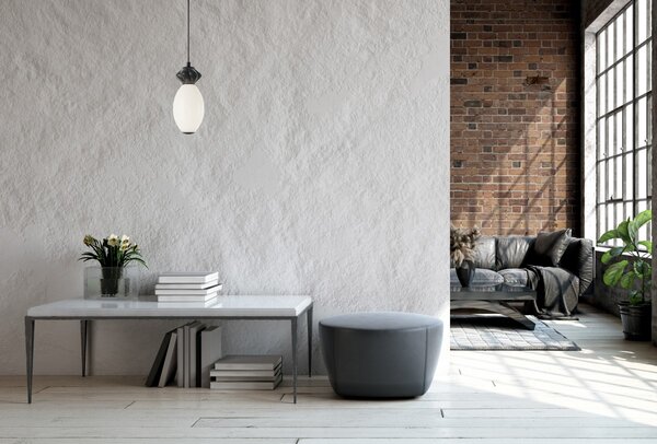 Italux PND-94921-1B-BK LED závesné stropné svietidlo Balos | 7W integrovaný LED zdroj | 3000K | čierna | sivá | opálová