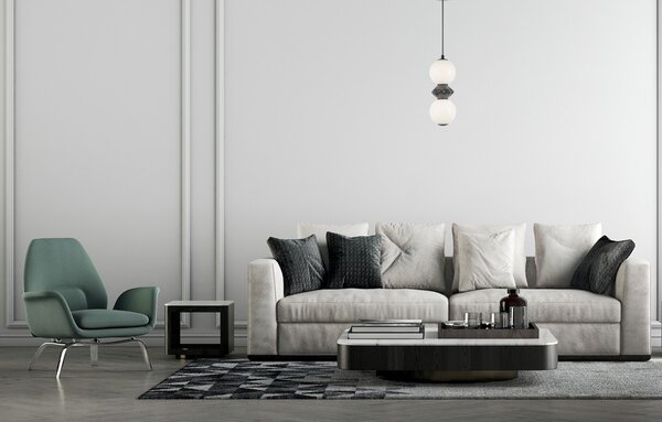 Italux PND-94921-2A-BK LED závesné stropné svietidlo Balos | 10W integrovaný LED zdroj | 3000K | čierna | sivá | opálová